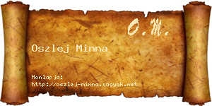 Oszlej Minna névjegykártya
